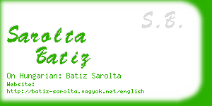 sarolta batiz business card